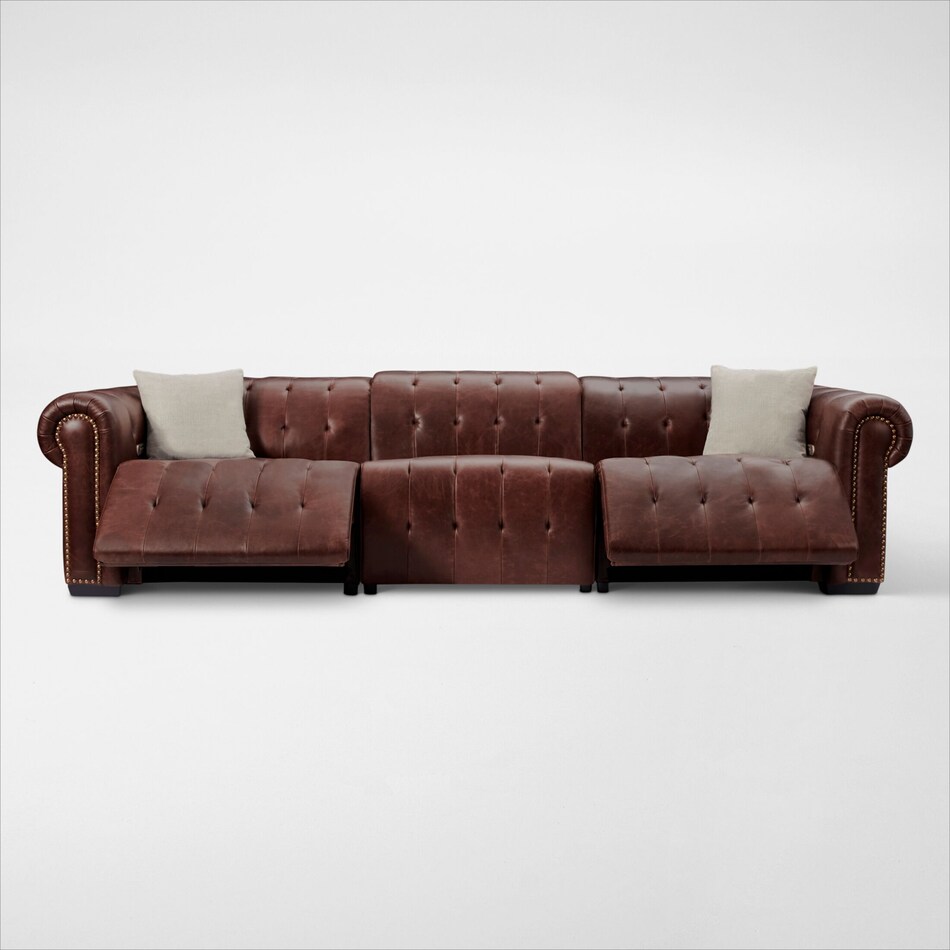 windsor park dark brown power reclining sofa   