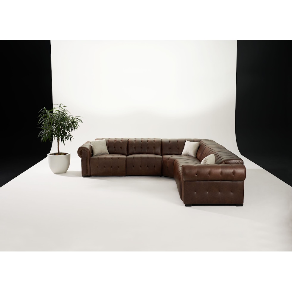 windsor park dark brown sectional   