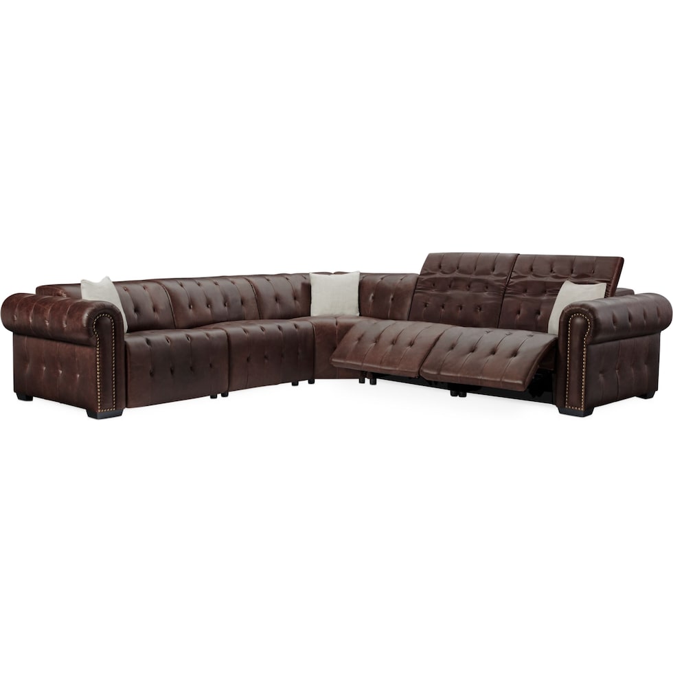 windsor park dark brown sectional   