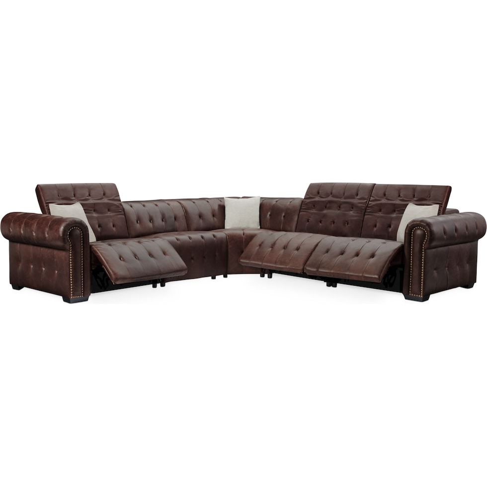 windsor park dark brown sectional   