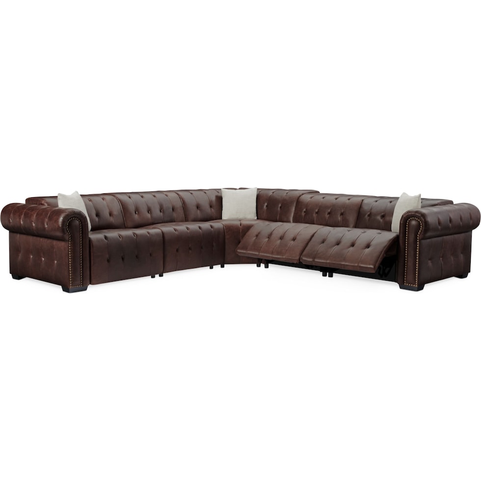 windsor park dark brown sectional   