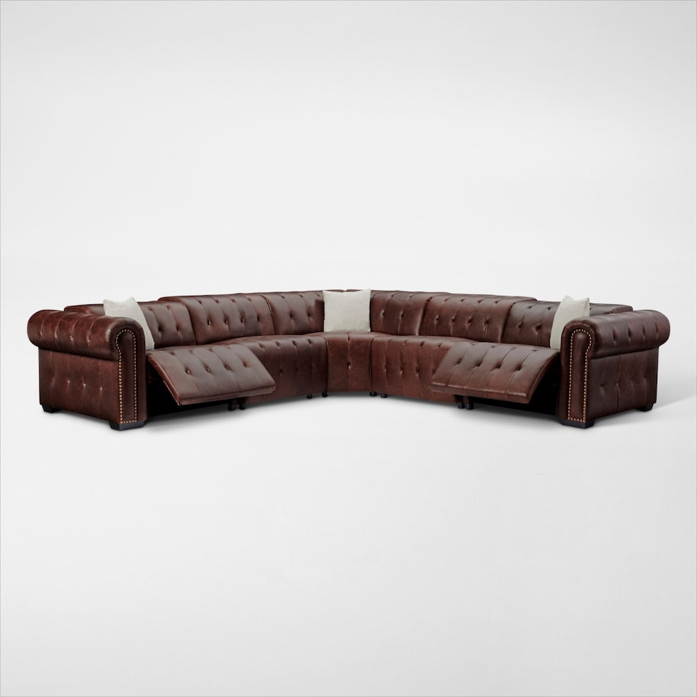 windsor park dark brown sectional web   