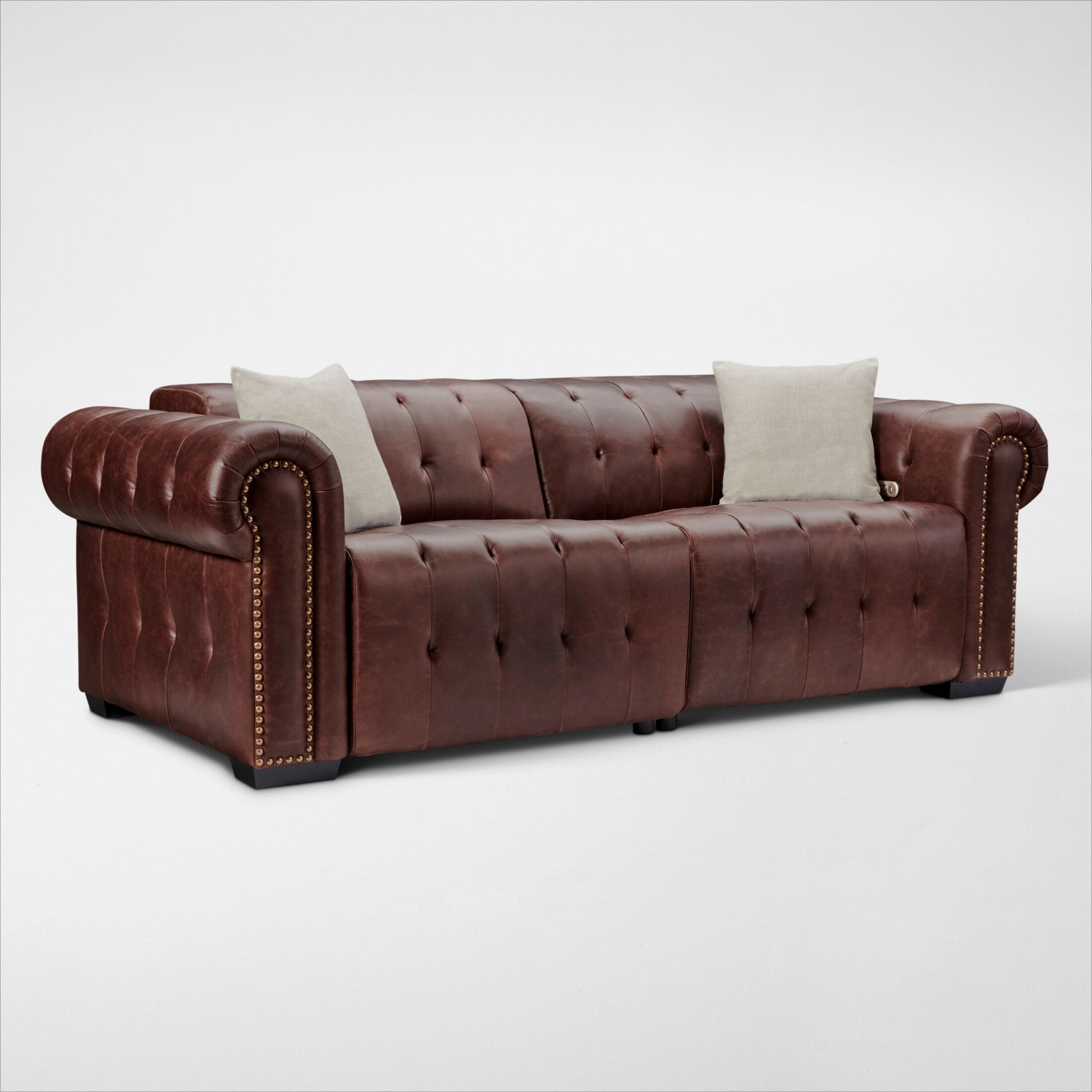 【ふわり】ダークブラウン Windsor Park 2-Piece Dual-Power Reclining Sofa - Brown | American