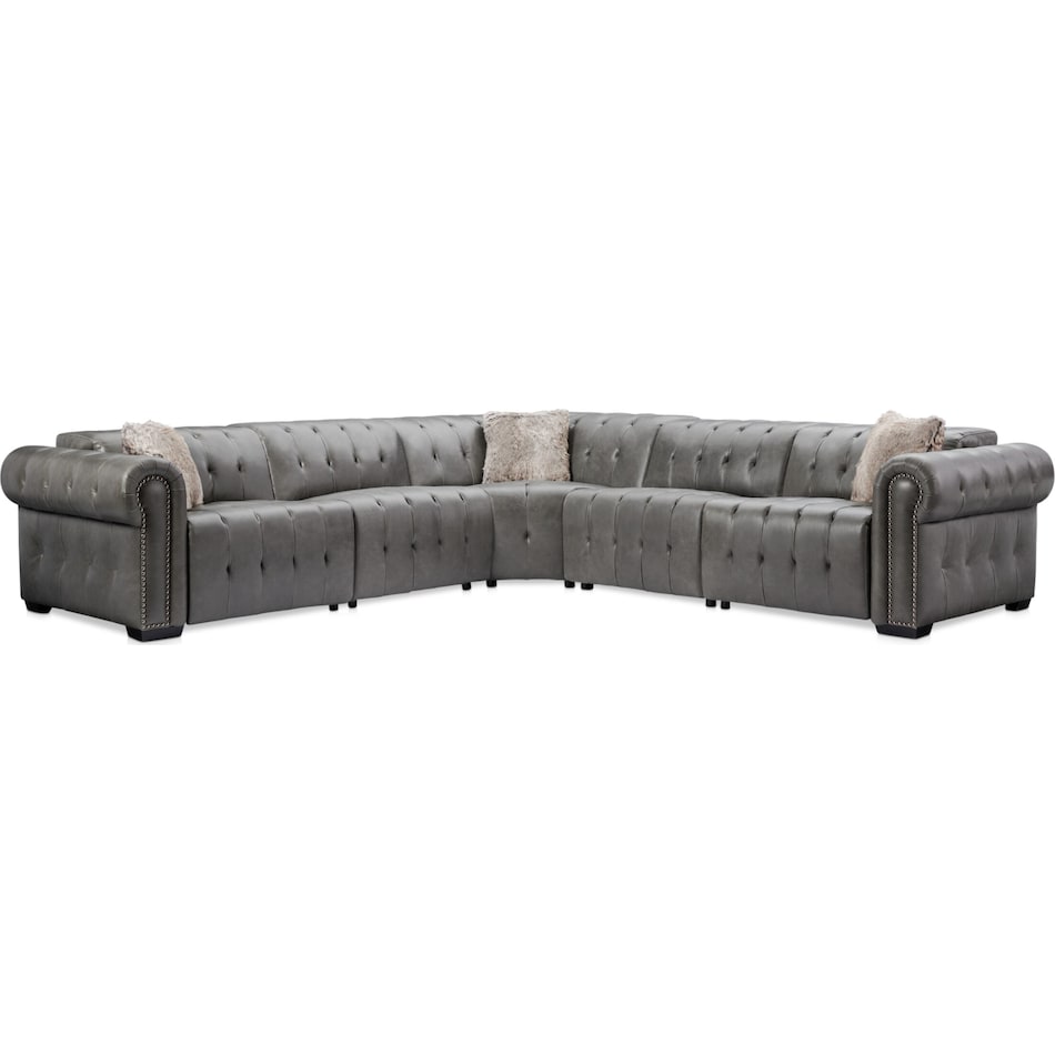 windsor park gray power reclining sectional   