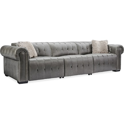 Windsor Park 3-Piece Dual-Power Reclining Sofa with 2 Reclining Seats - Gray