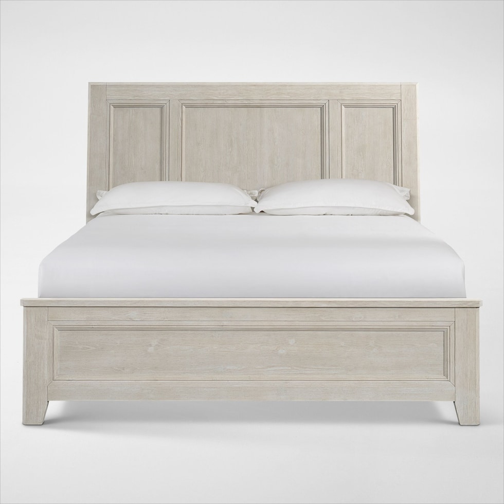 windward bedroom white king bed   