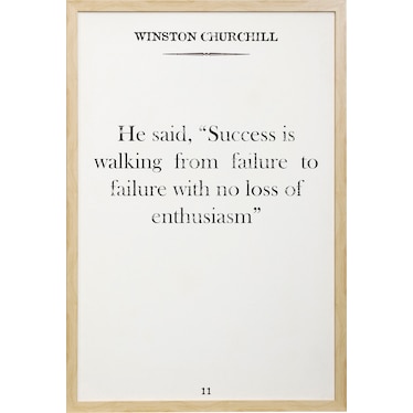 Winston Churchill Quote 38'' x 26'' Wall Art