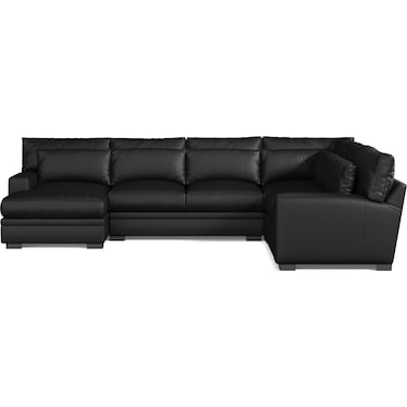 Winston 4-Piece Leather Sectional with Chaise