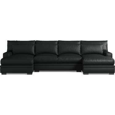 Winston 3-Piece Leather Sectional with Dual Chaise