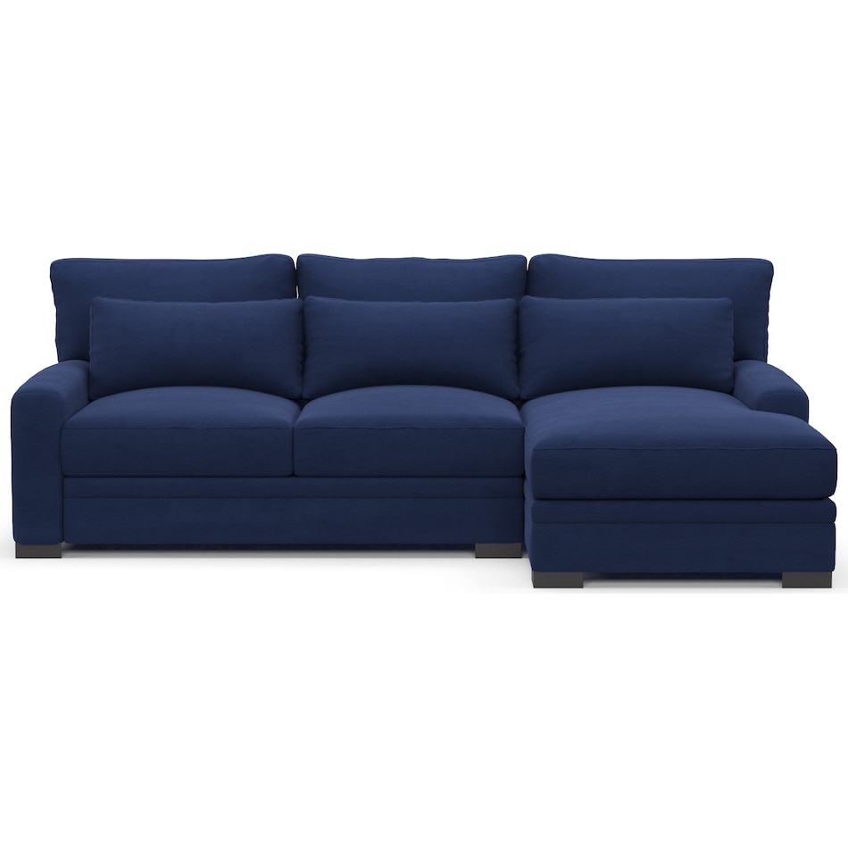 winston blue  pc sectional with chaise   