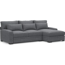 winston blue  pc sectional with right facing chaise   
