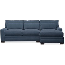 winston blue  pc sectional with right facing chaise   