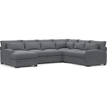 winston blue  pc sectional with left facing chaise   