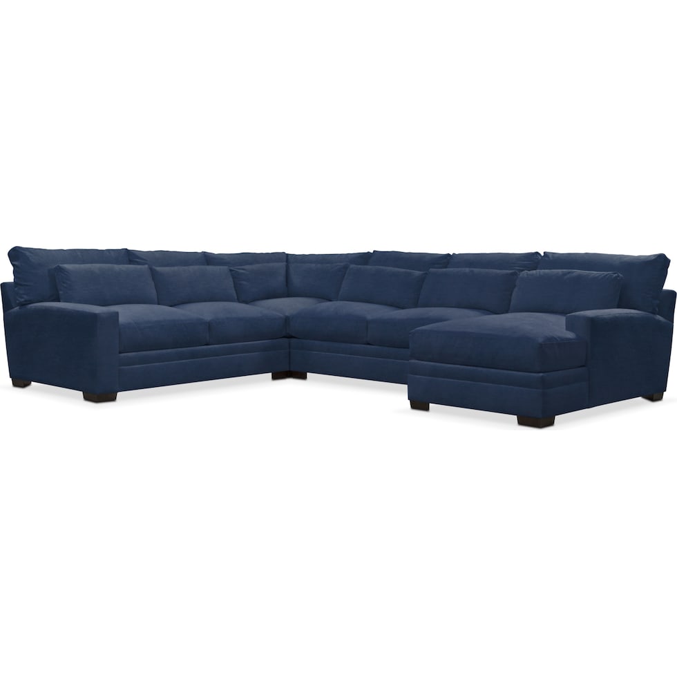 winston blue sectional   