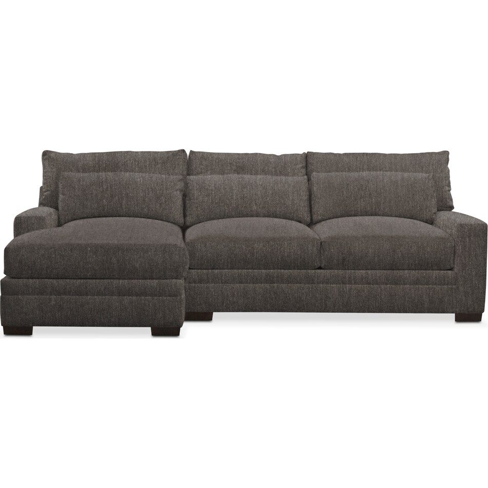 winston dark brown  pc sectional with left facing chaise   
