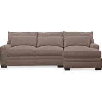 winston dark brown  pc sectional with right facing chaise   