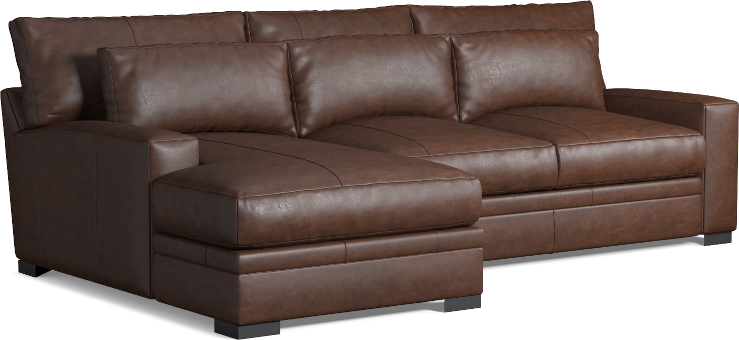 Winston 2Piece Leather Sectional with Chaise American Signature