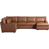 winston dark brown  pc sectional with chaise   