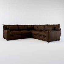 winston dark brown sectional   
