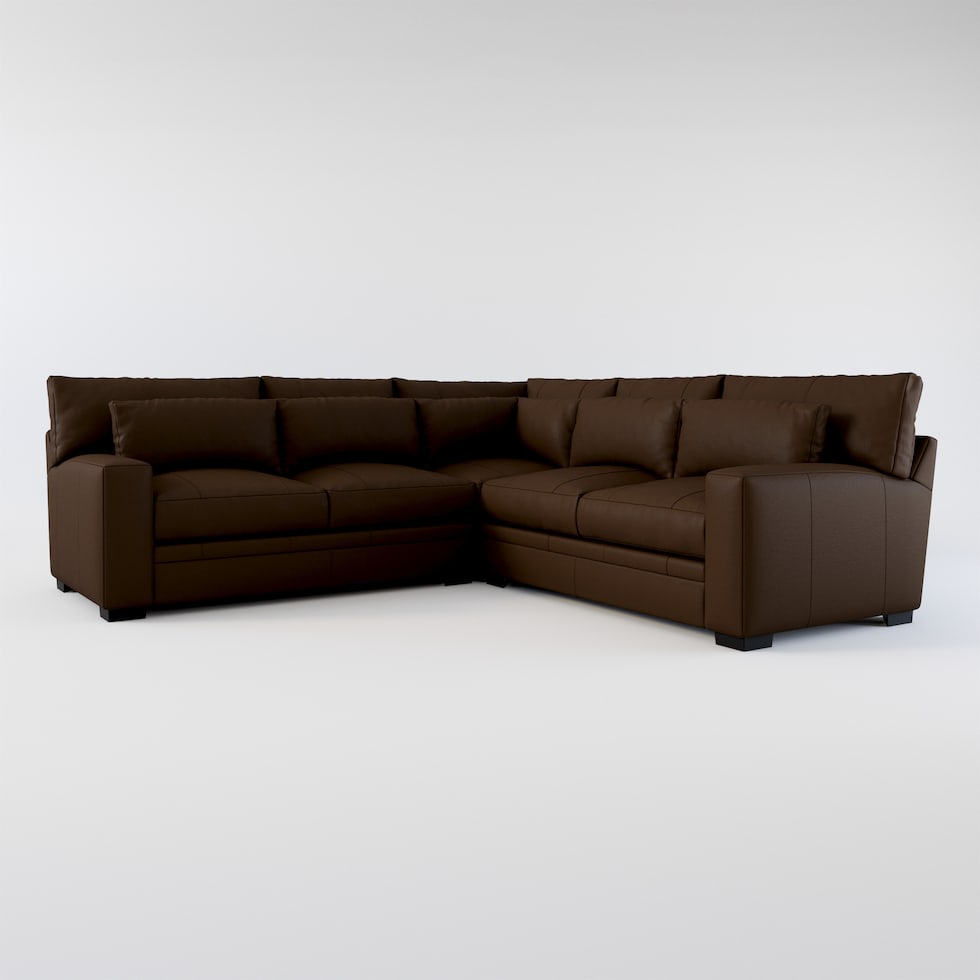 winston dark brown sectional   
