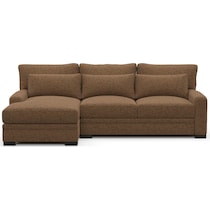 winston dark brown sectional   