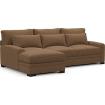 winston dark brown sectional   