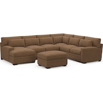 winston dark brown sectional   