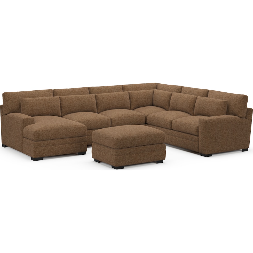 winston dark brown sectional   