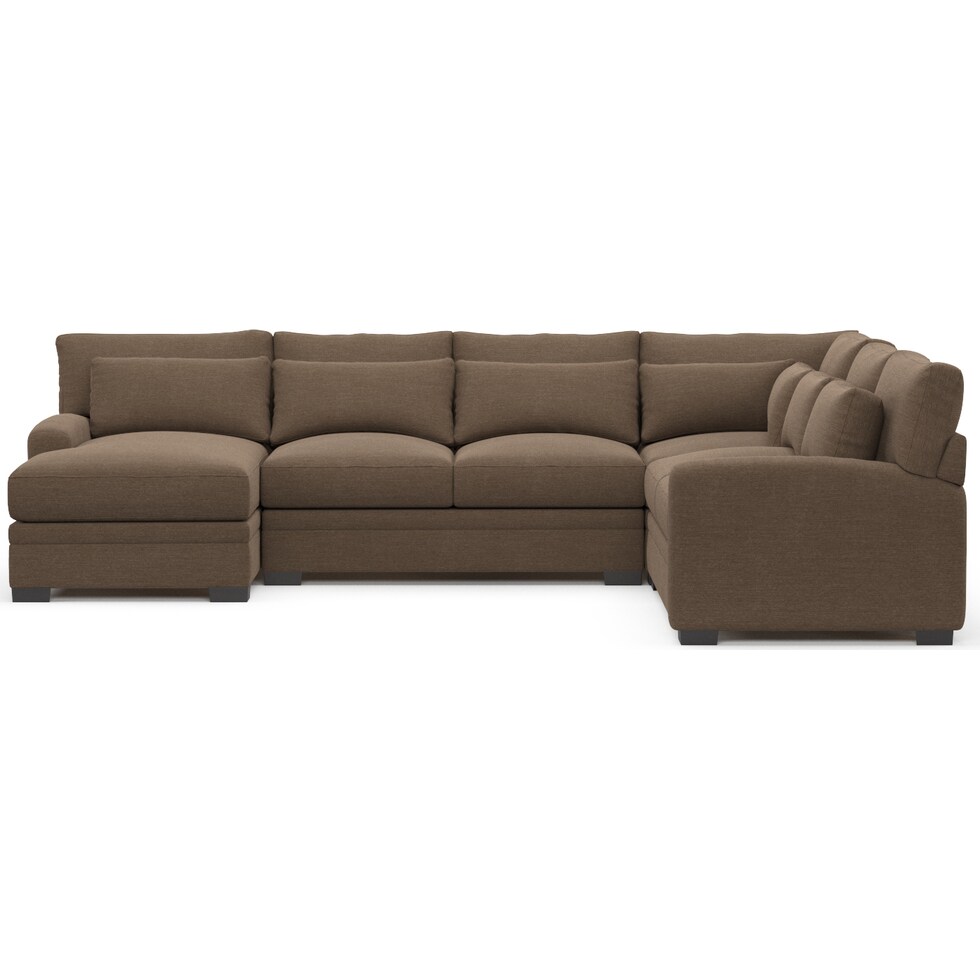 winston dark brown sectional   
