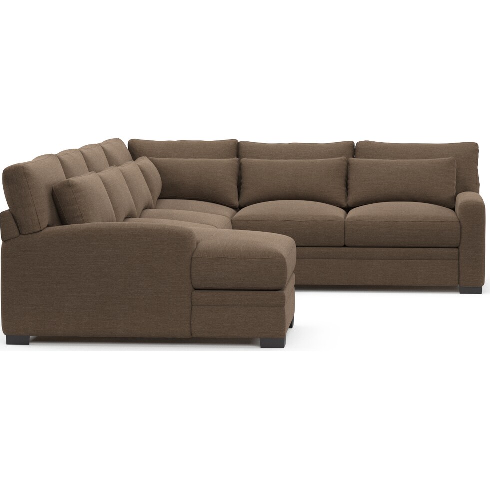 winston dark brown sectional   