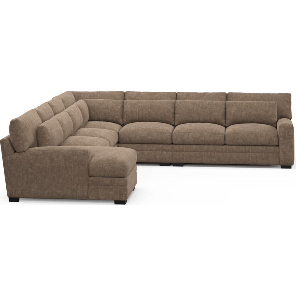 winston dark brown sectional   