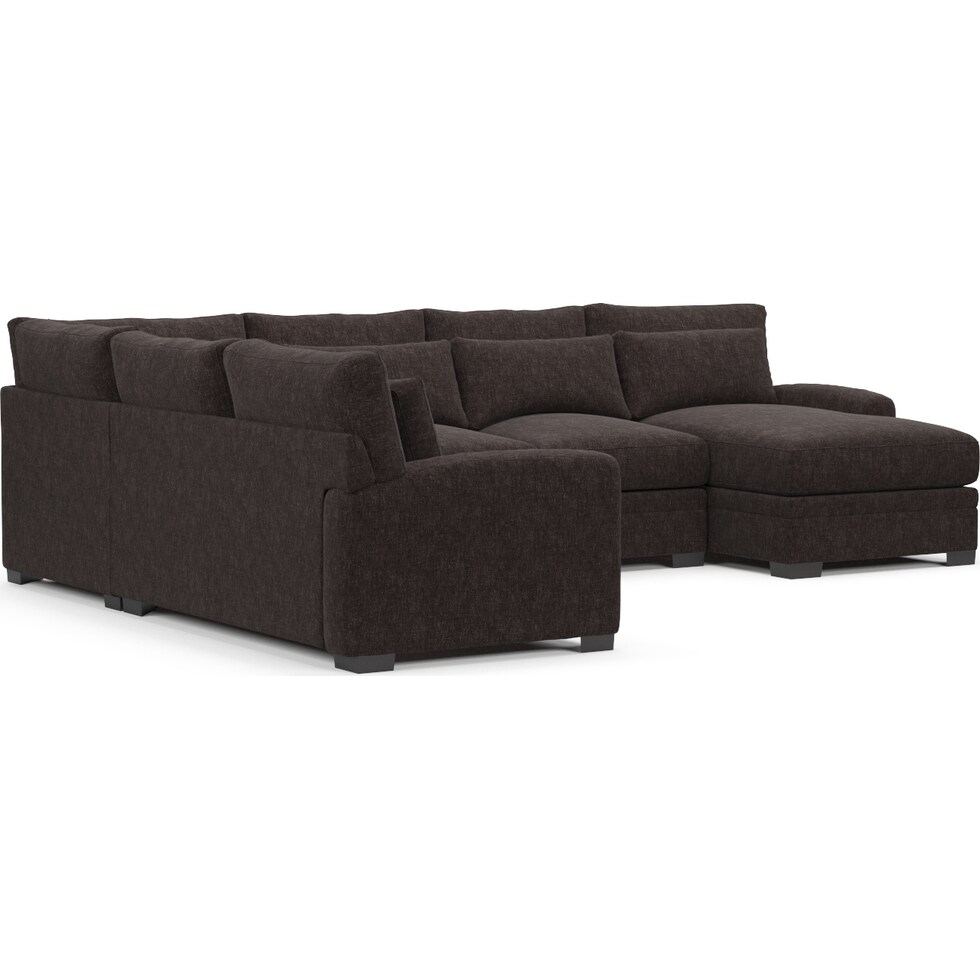 winston dark brown sectional   