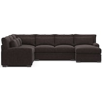winston dark brown sectional   