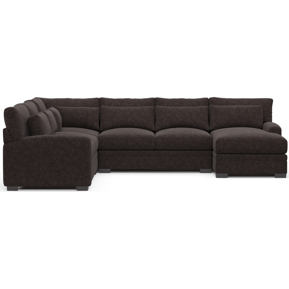 winston dark brown sectional   
