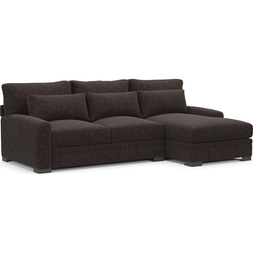 winston dark brown sectional   