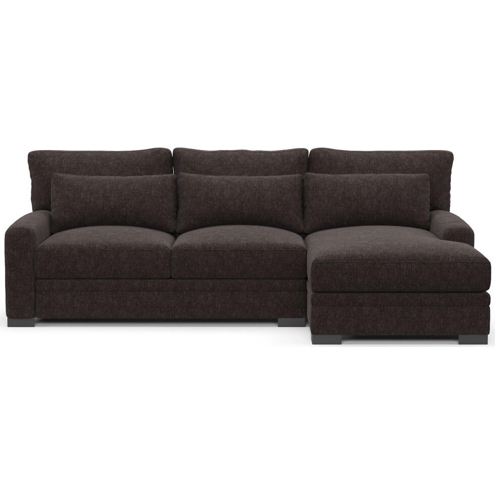 winston dark brown sectional   