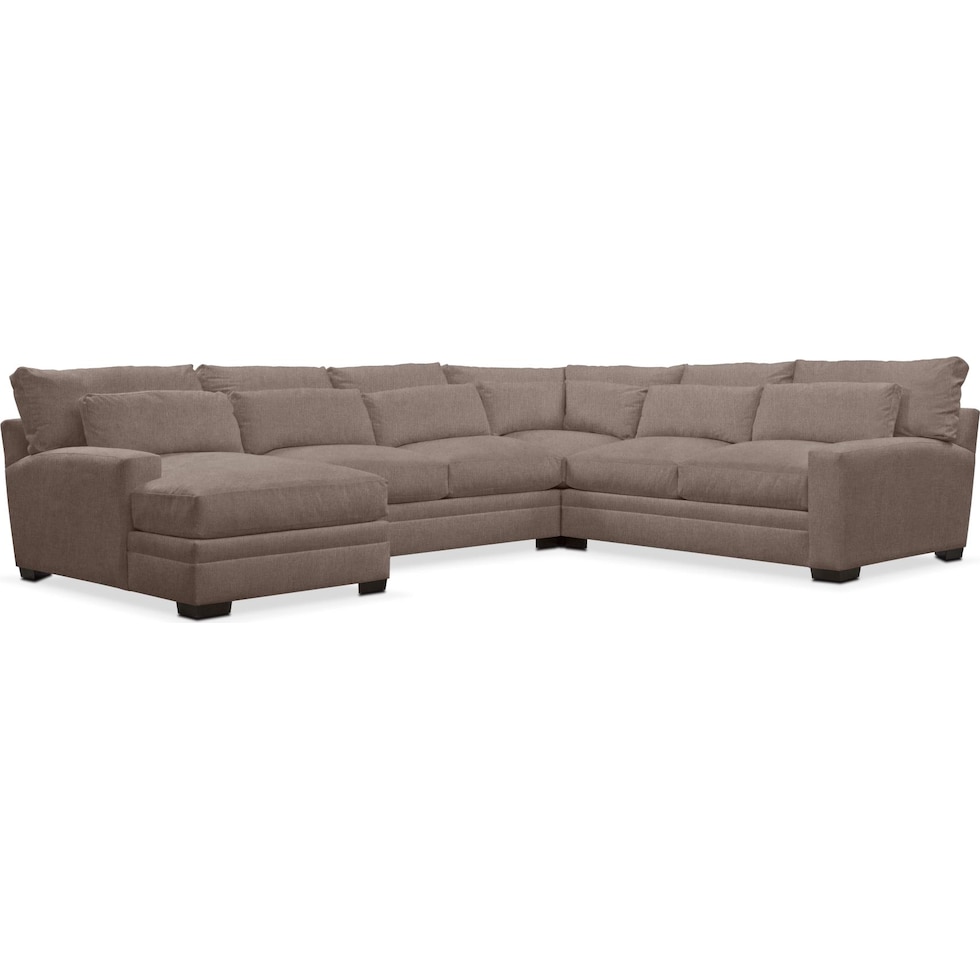 winston dark brown sectional   