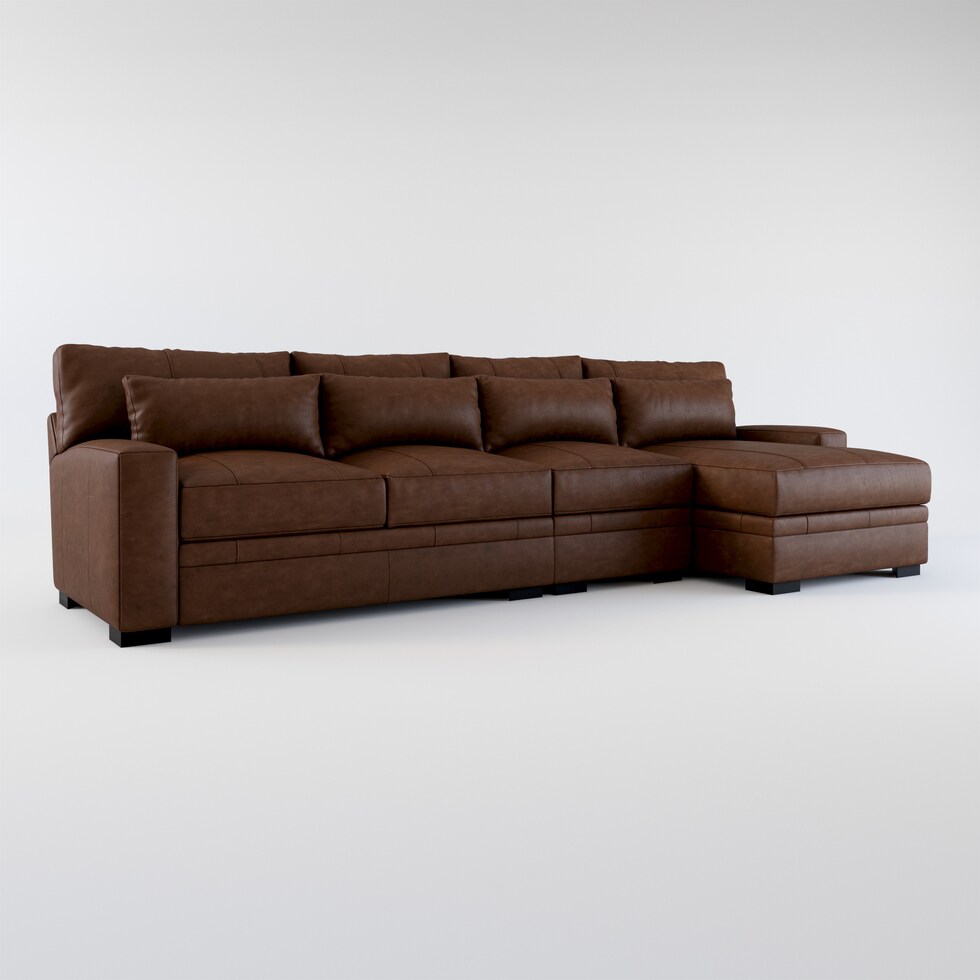 winston dark brown sectional   