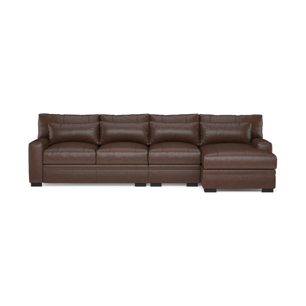 winston dark brown sectional   