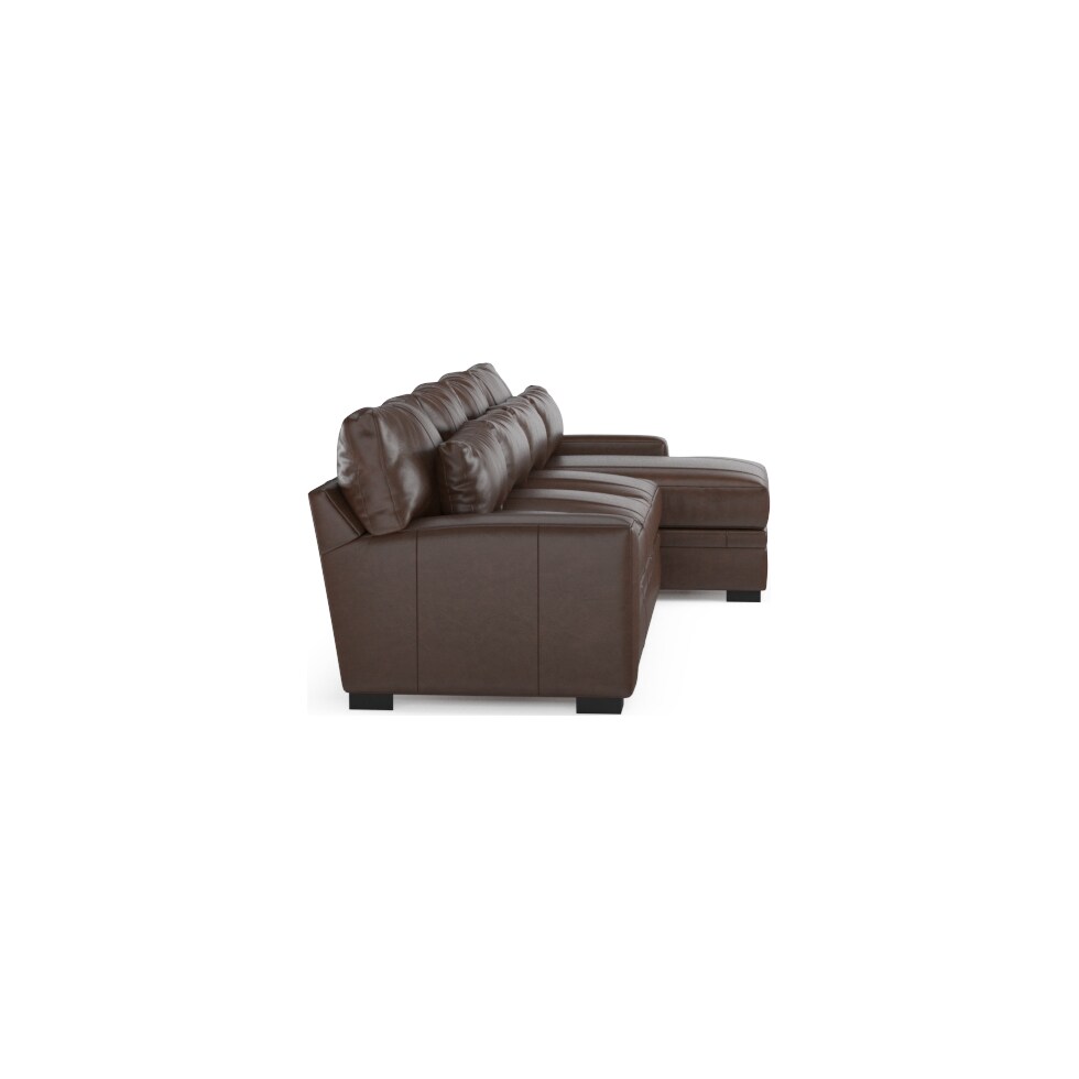 winston dark brown sectional   