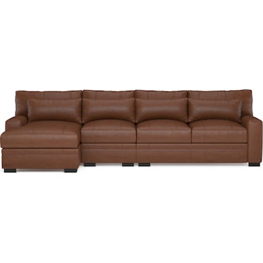 Winston Large 3-Piece Leather Sectional with Chaise