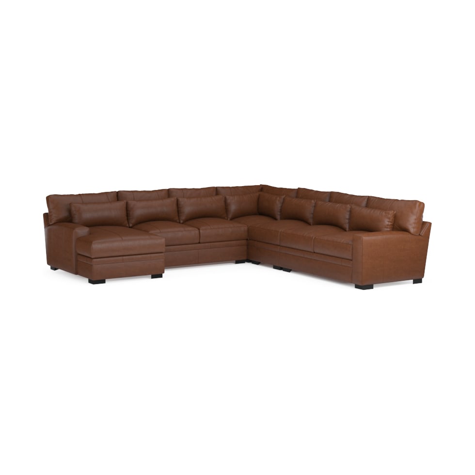 winston dark brown sectional   