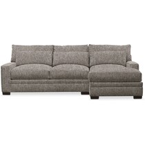 winston gray  pc sectional with right facing chaise   