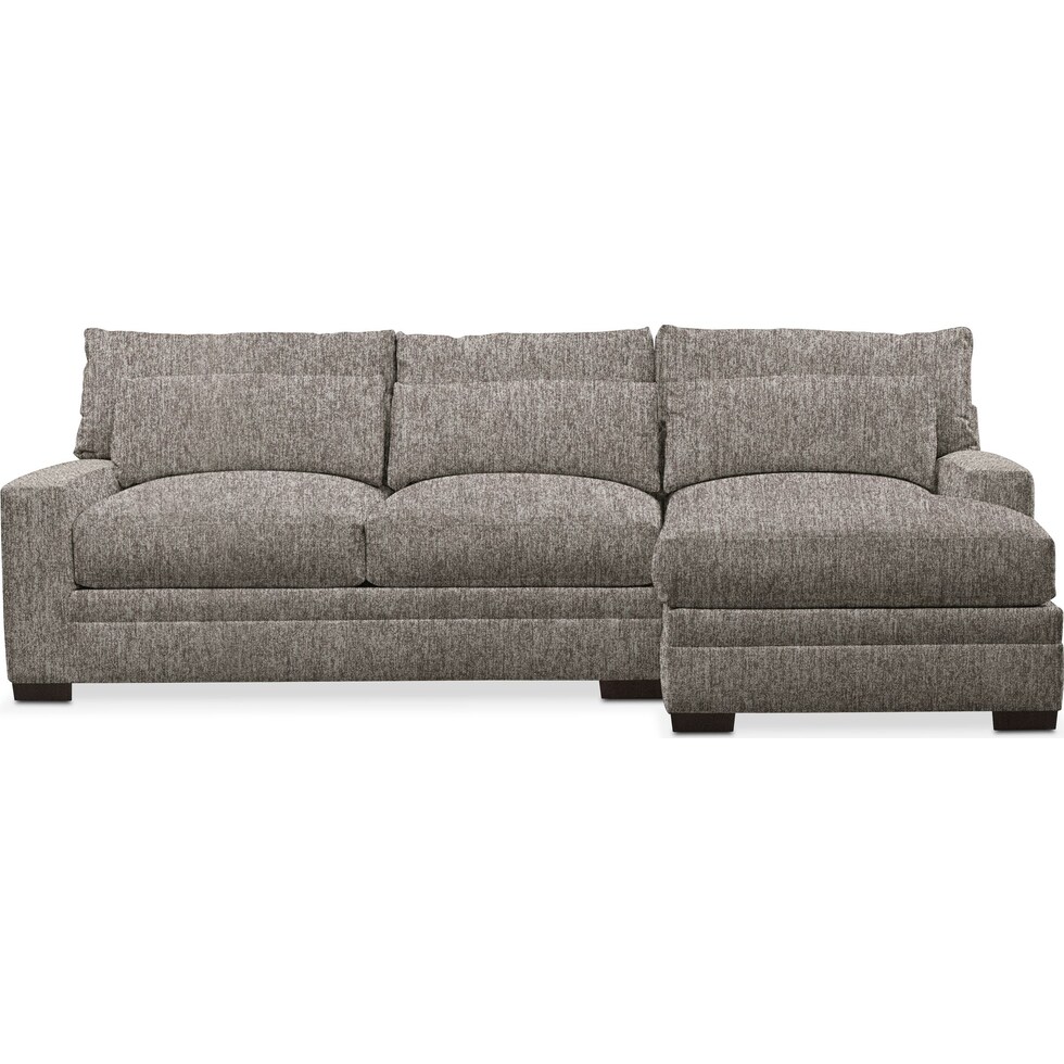 winston gray  pc sectional with right facing chaise   