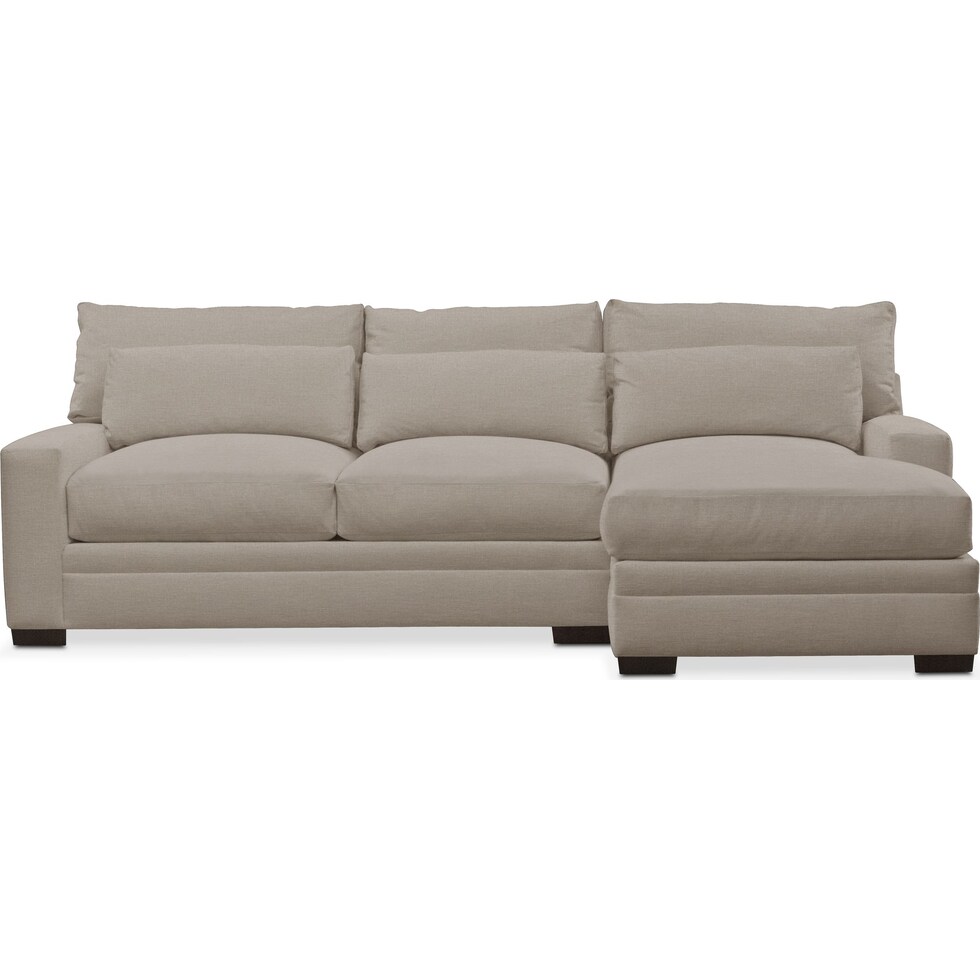 winston gray  pc sectional with right facing chaise   