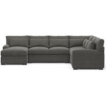 winston gray  pc sectional with left facing chaise   