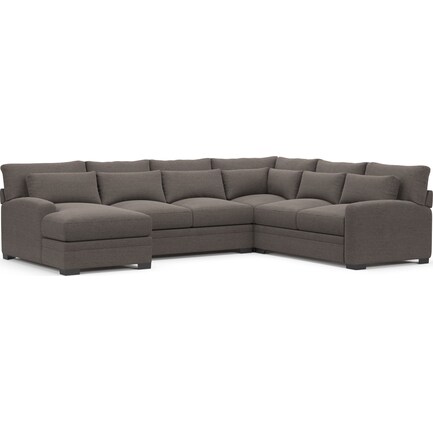 Winston Foam Comfort Eco Performance 4Pc Sectional with Left-Facing Chaise - Presidio Steel
