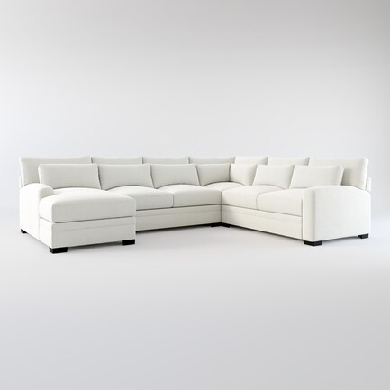 Winston Foam Comfort 4-Piece Sectional with Left-Facing Chaise - Oslo Snow