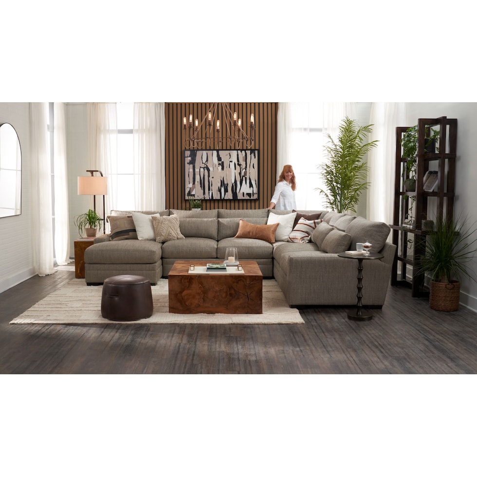 winston gray sectional   