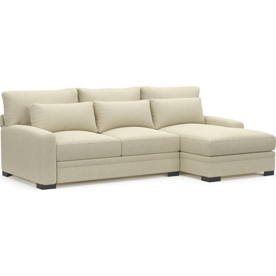 winston light brown  pc sectional with chaise   
